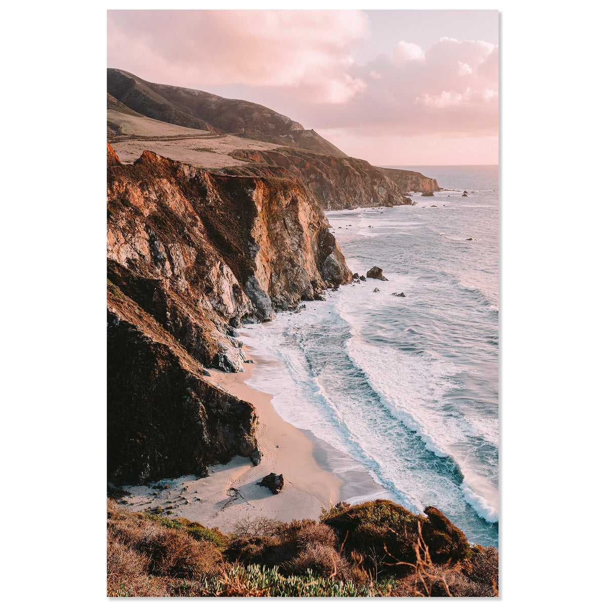 Big Country of the South- Archival print of painting of California's Big Sur outlet coastline